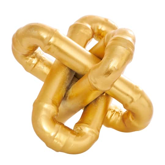 9" Gold Metal Chain Link Sculpture